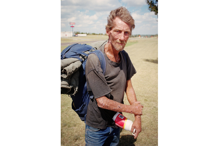 Hitchhiker, Interstate 40, Sayre, Oklahoma.