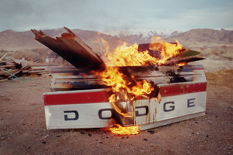 Burning tailgate.