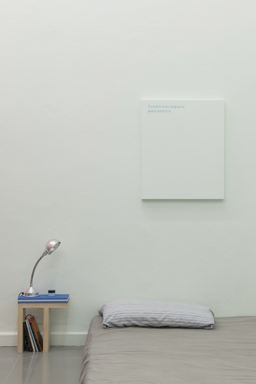 Irene Grau   "Cuadron con espacio para sombra", 2019, 65 by 55 cm (approx. 25.5 by 21.6 in.)  -  installation view during the exhibition "22 days in Bombon", Bombon projects, Barcelona, Spain