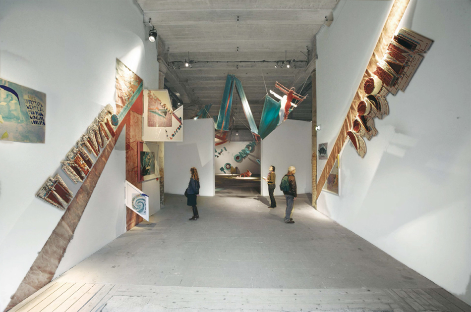 Luca Buvoli, "Vector Tricolor [Anachroheroism], Wall of Propaganda Posters [Anachroheroism]" at the 52nd International Venice Biennale, 2007